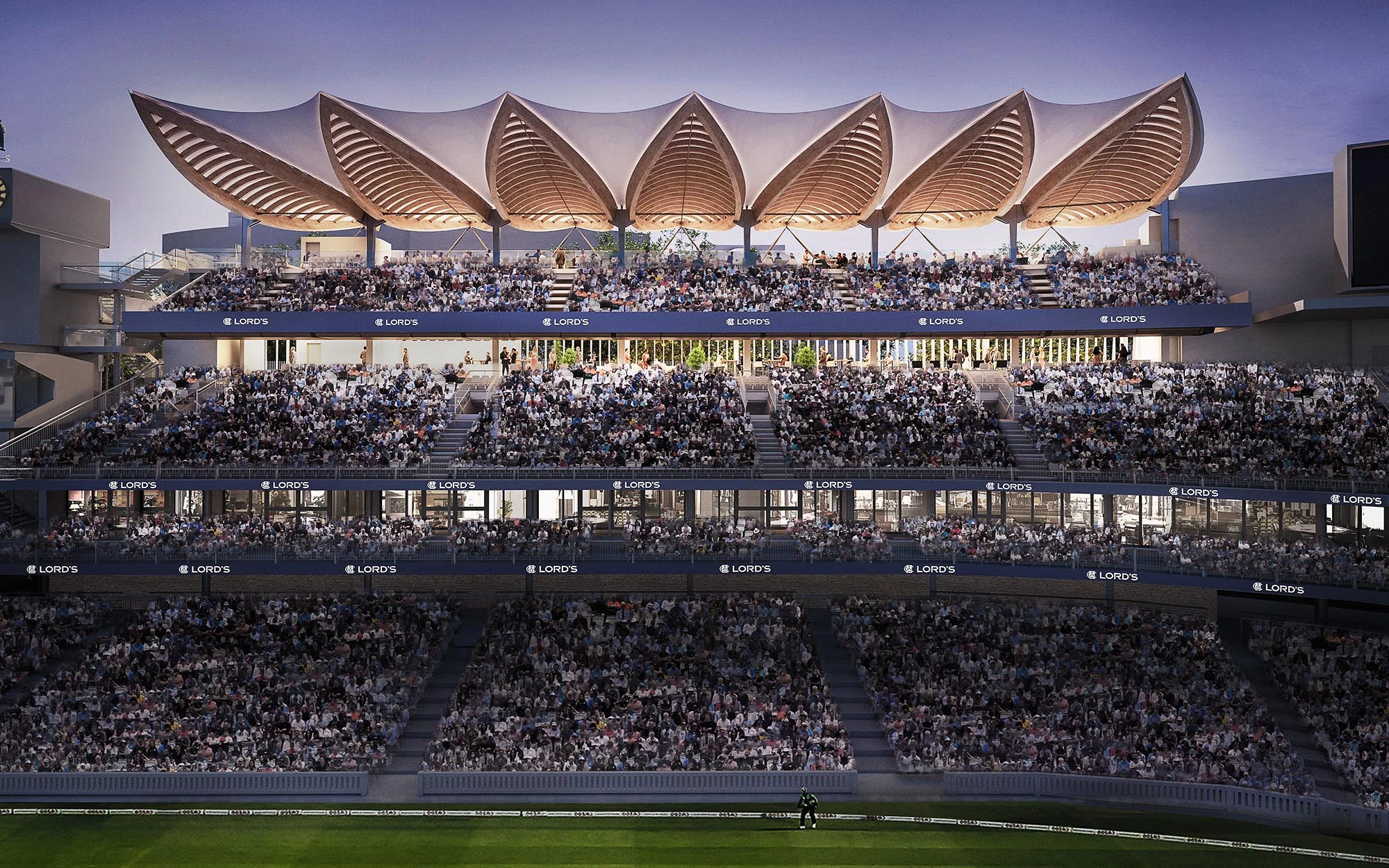 Render of Tavern and Allen Stands at Lord's Cricket Grounds