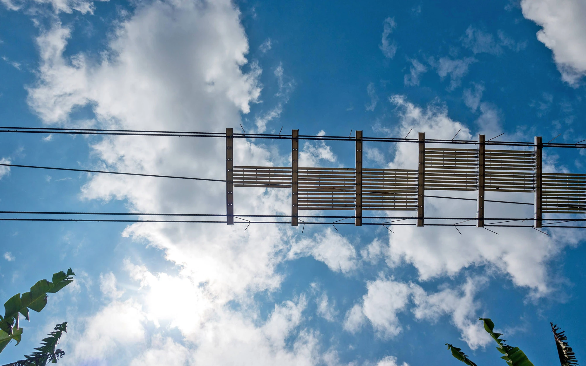 partially completed rwanda foot bridge