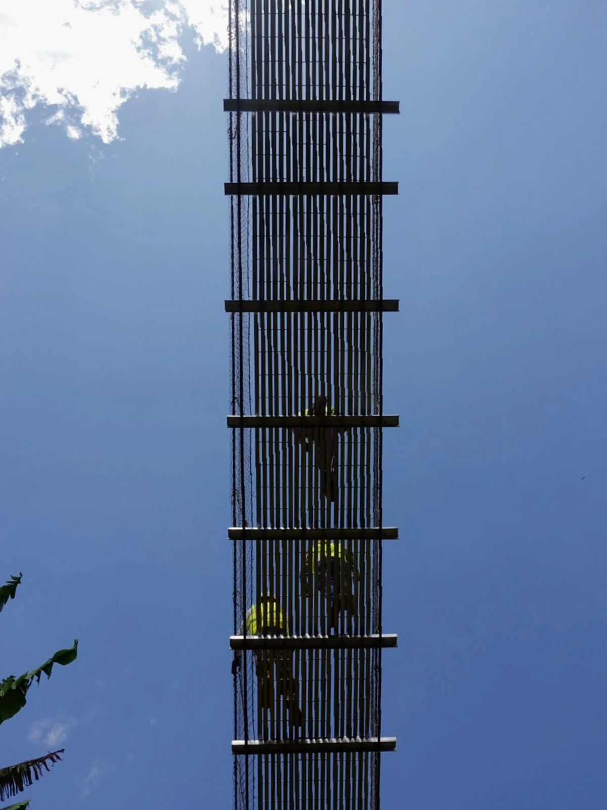 partially completed rwanda foot bridge