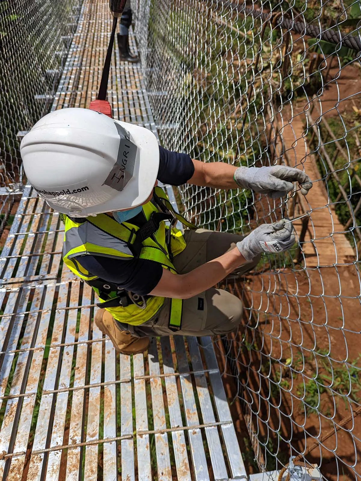 construction of the rwanda foot bridge