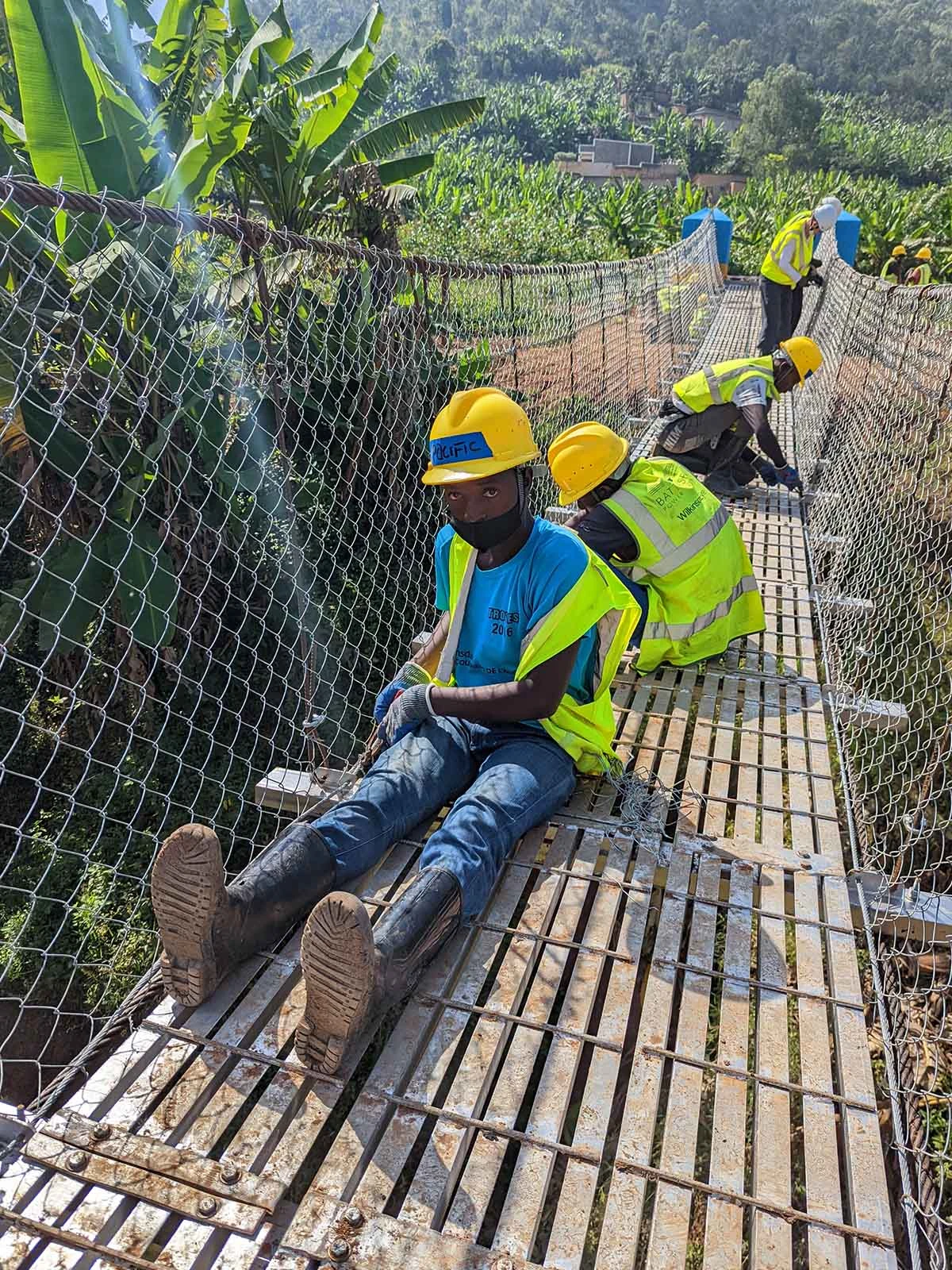 construction image of rwanda footbridge
