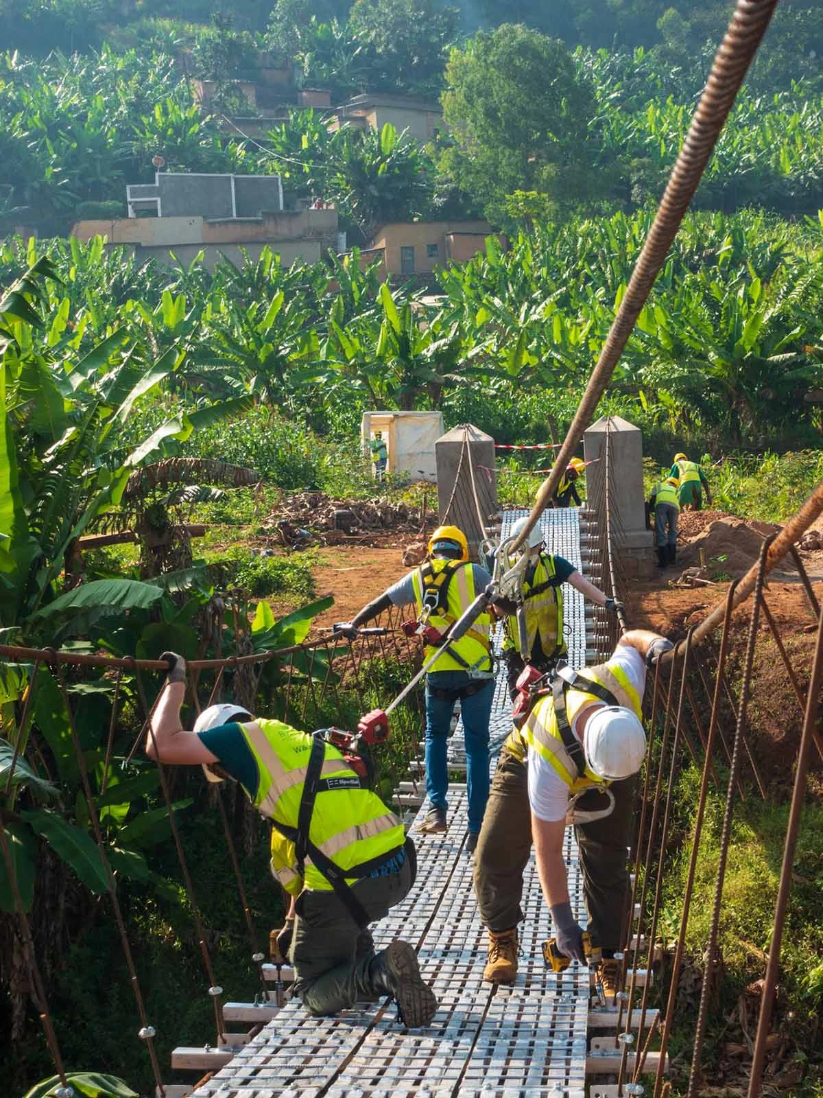 construction shot of rwanda footbridge