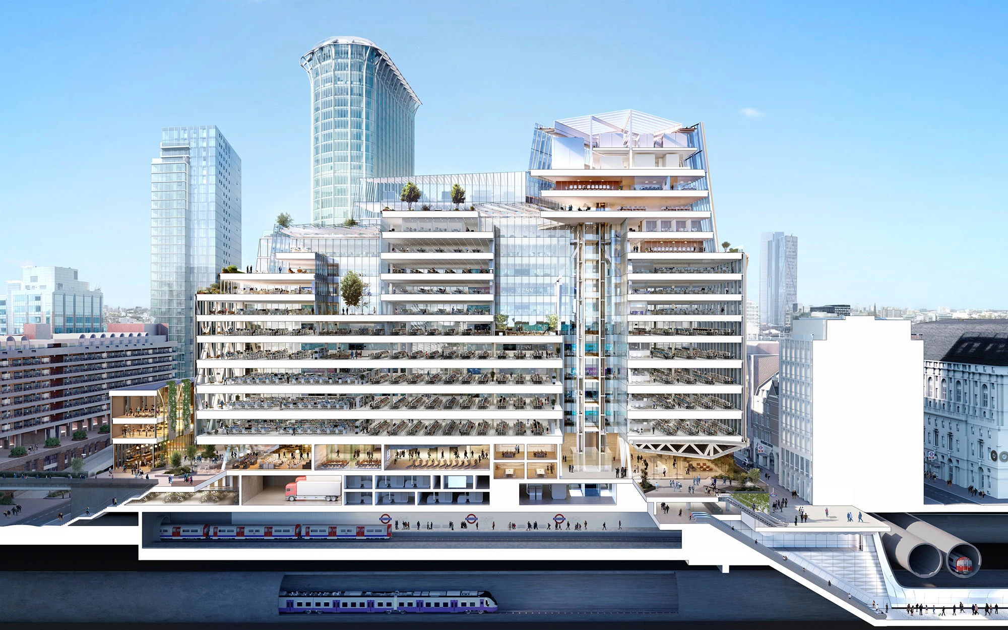 21 Moorfields section drawing