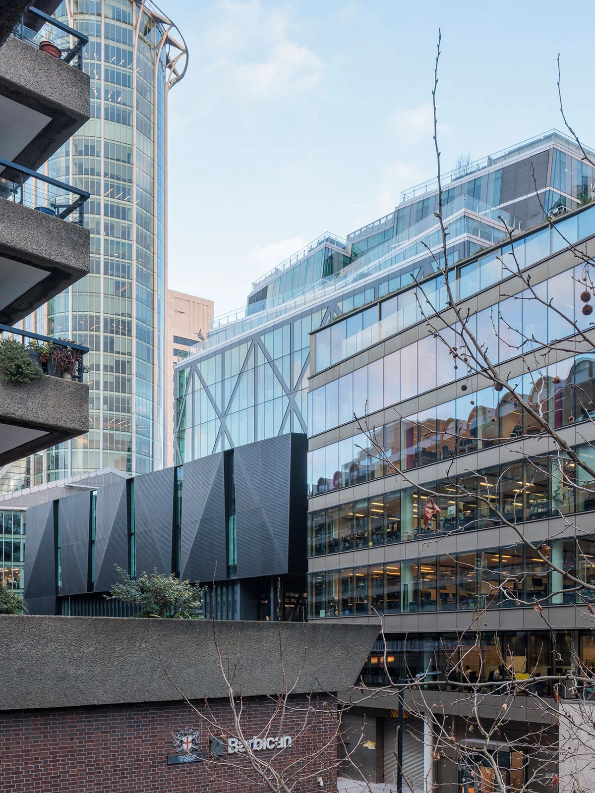 View from the Barbican of Deutsche Bank's new headquarter
