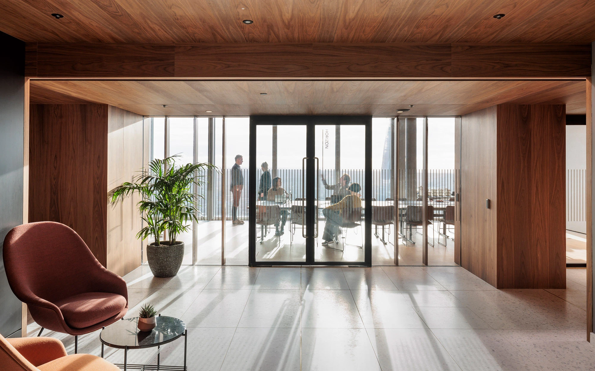 Executive suites reception looking into boardroom