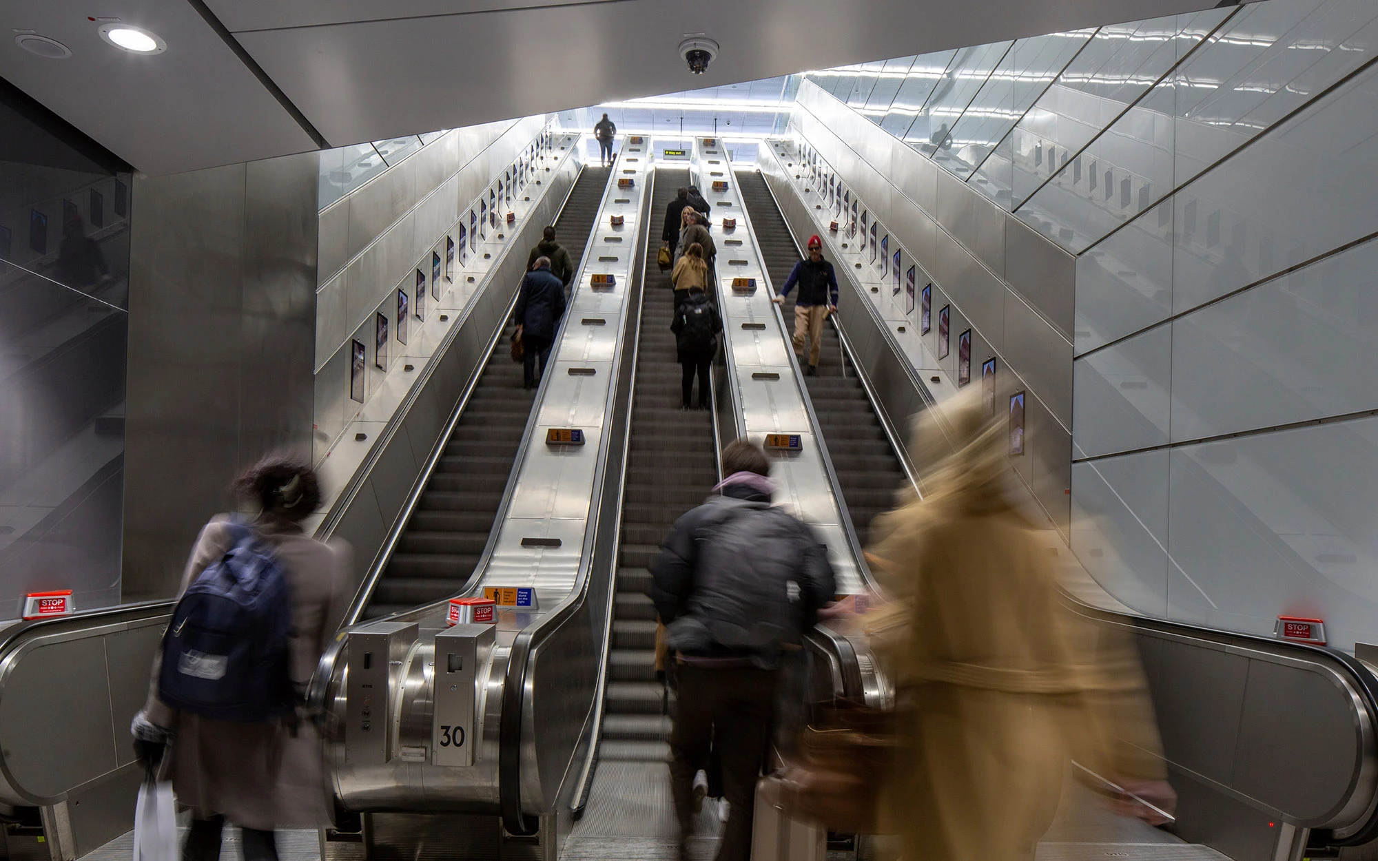 Escalators inside Bank Station