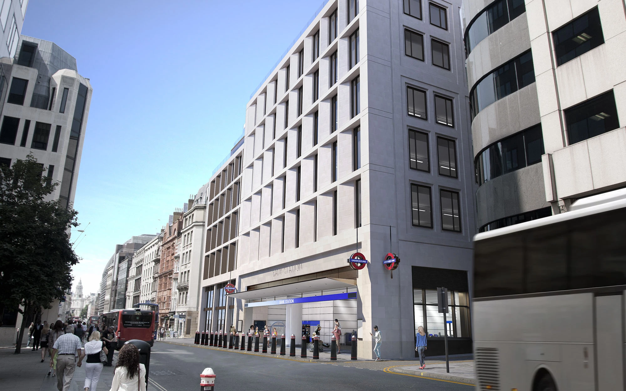 Exterior render of Bank Station