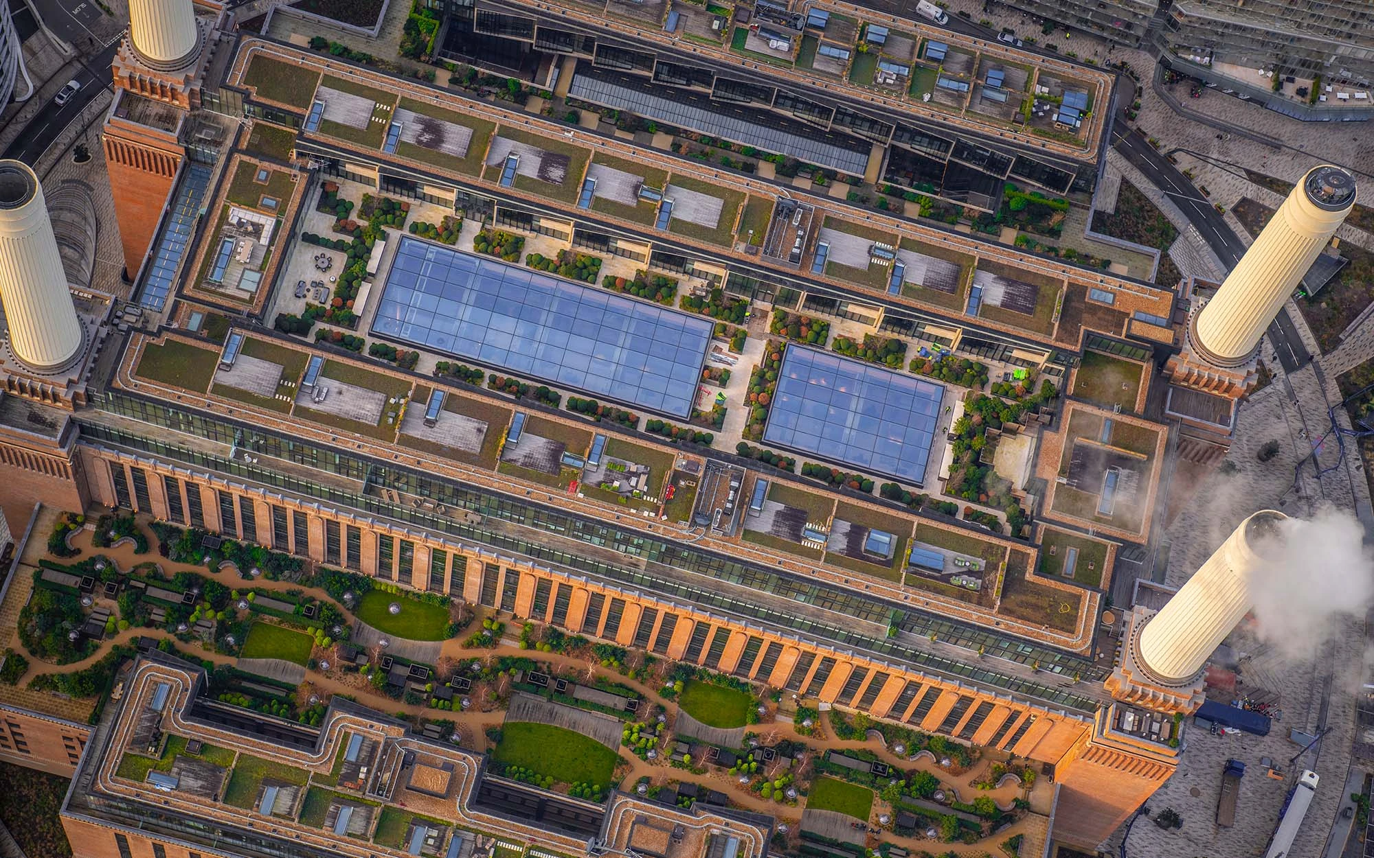 aerial roof photo of Battersea Power Station
