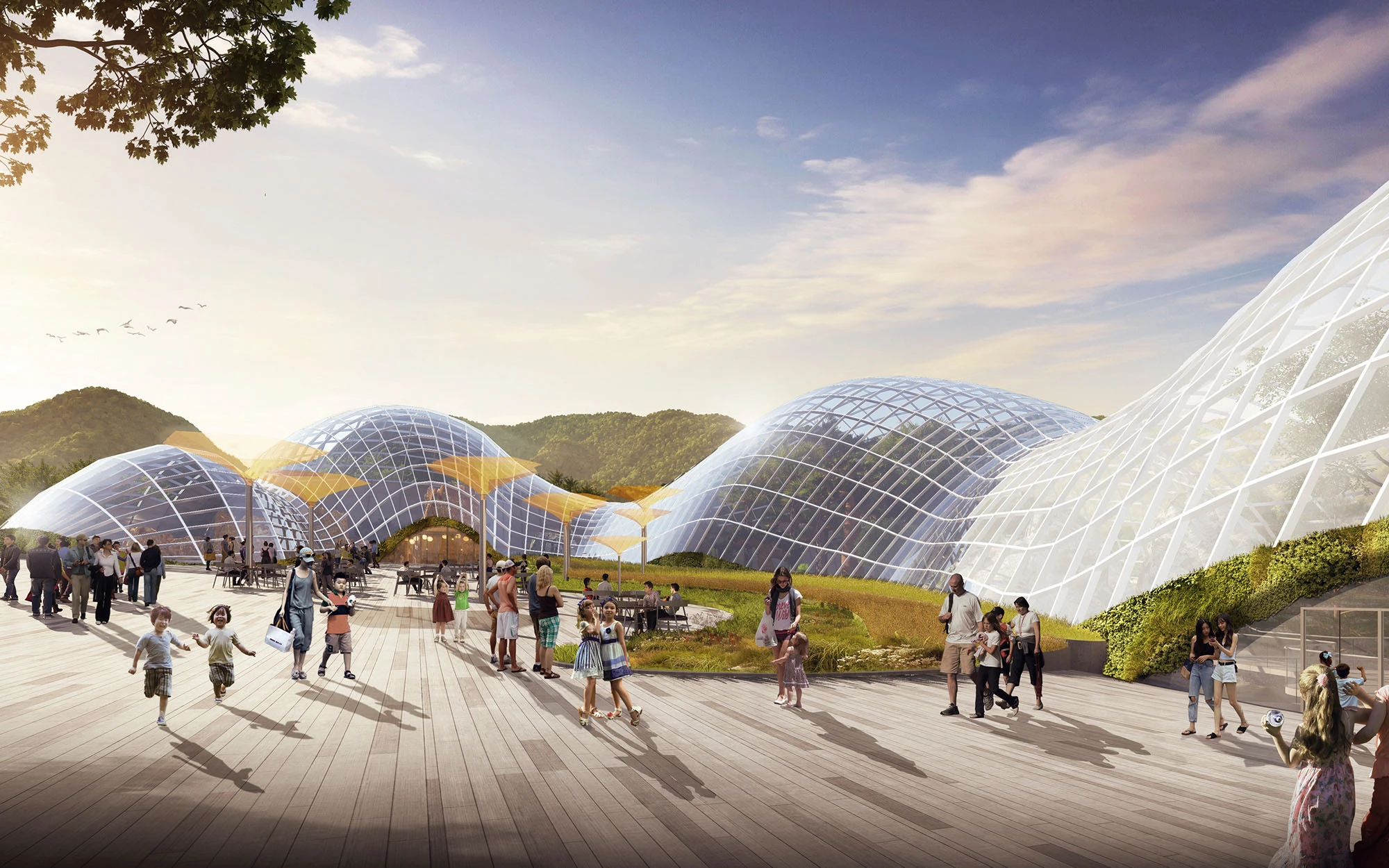 Exterior render of China National Botanical Gardens