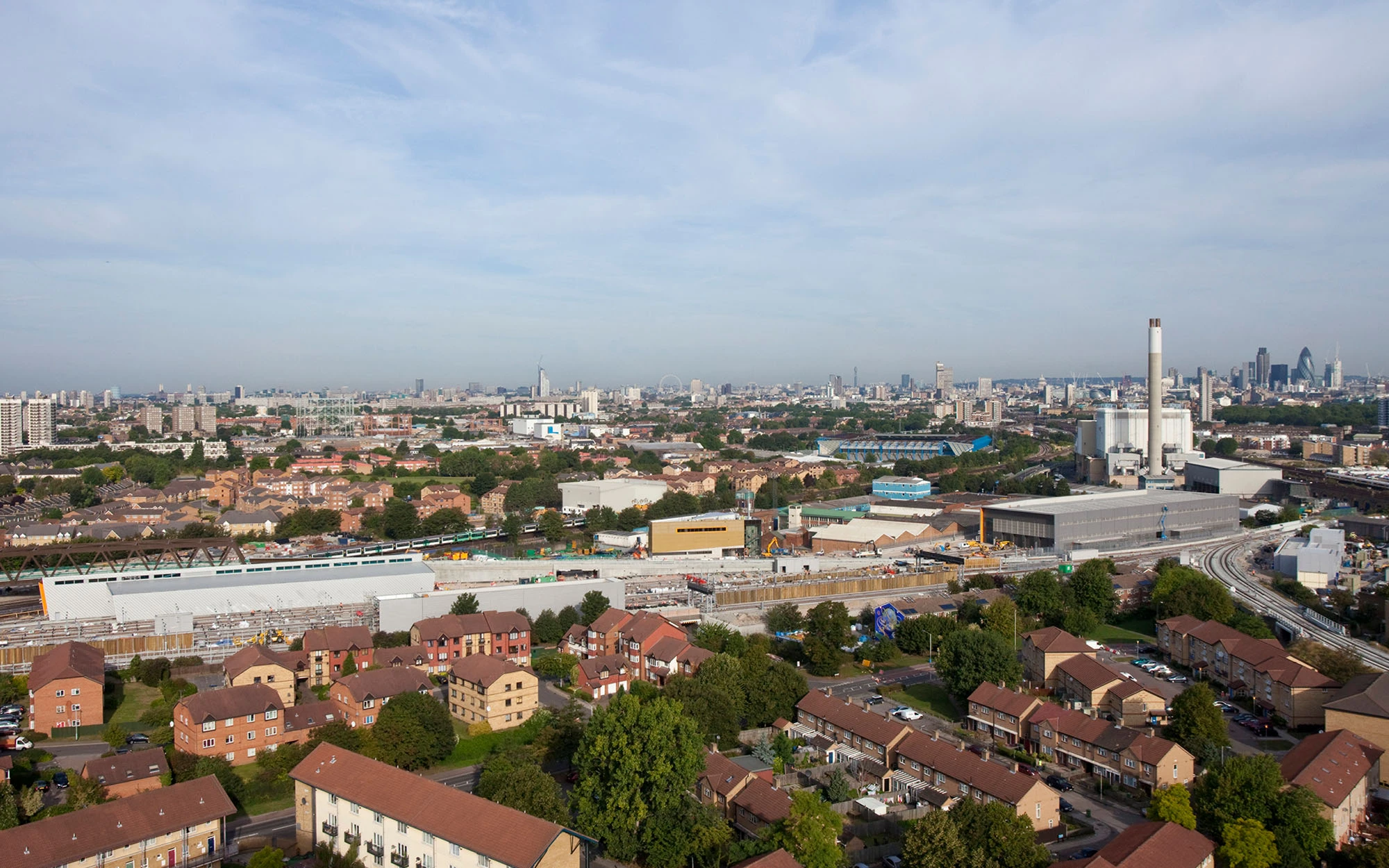 Aerial of New Cross Gate Depot building