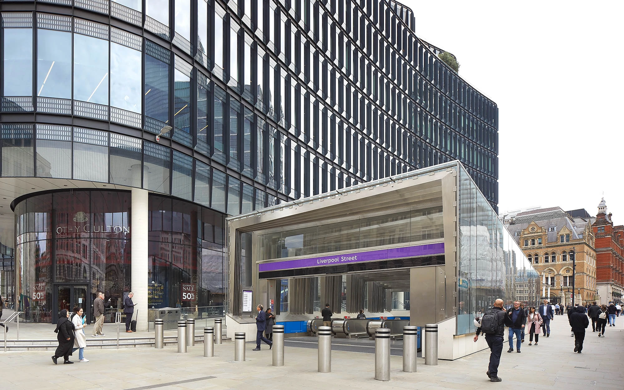 Exterior of Liverpool Street Station Elizabeth Line