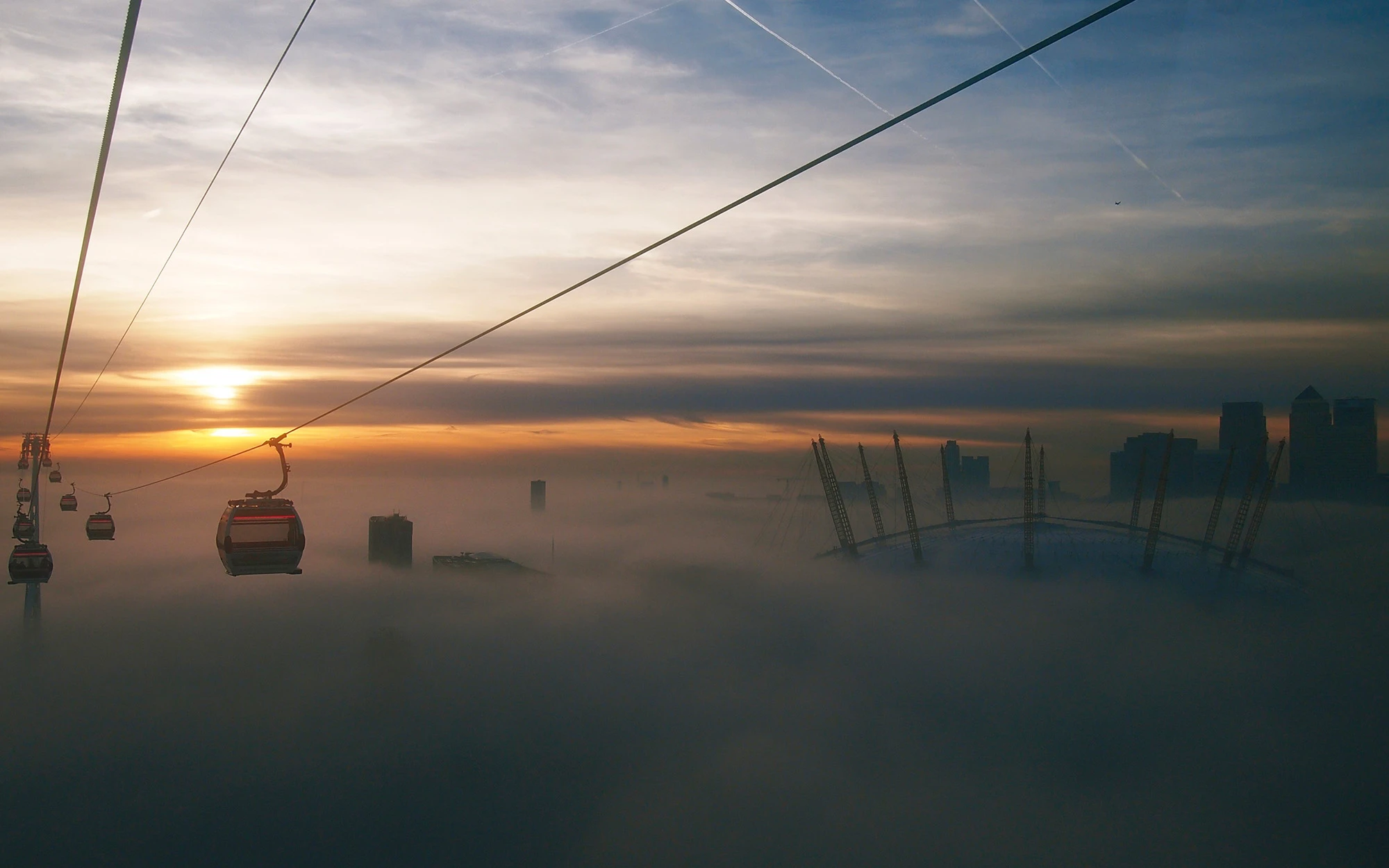 Emirates Air Lines Cable Cars in motion