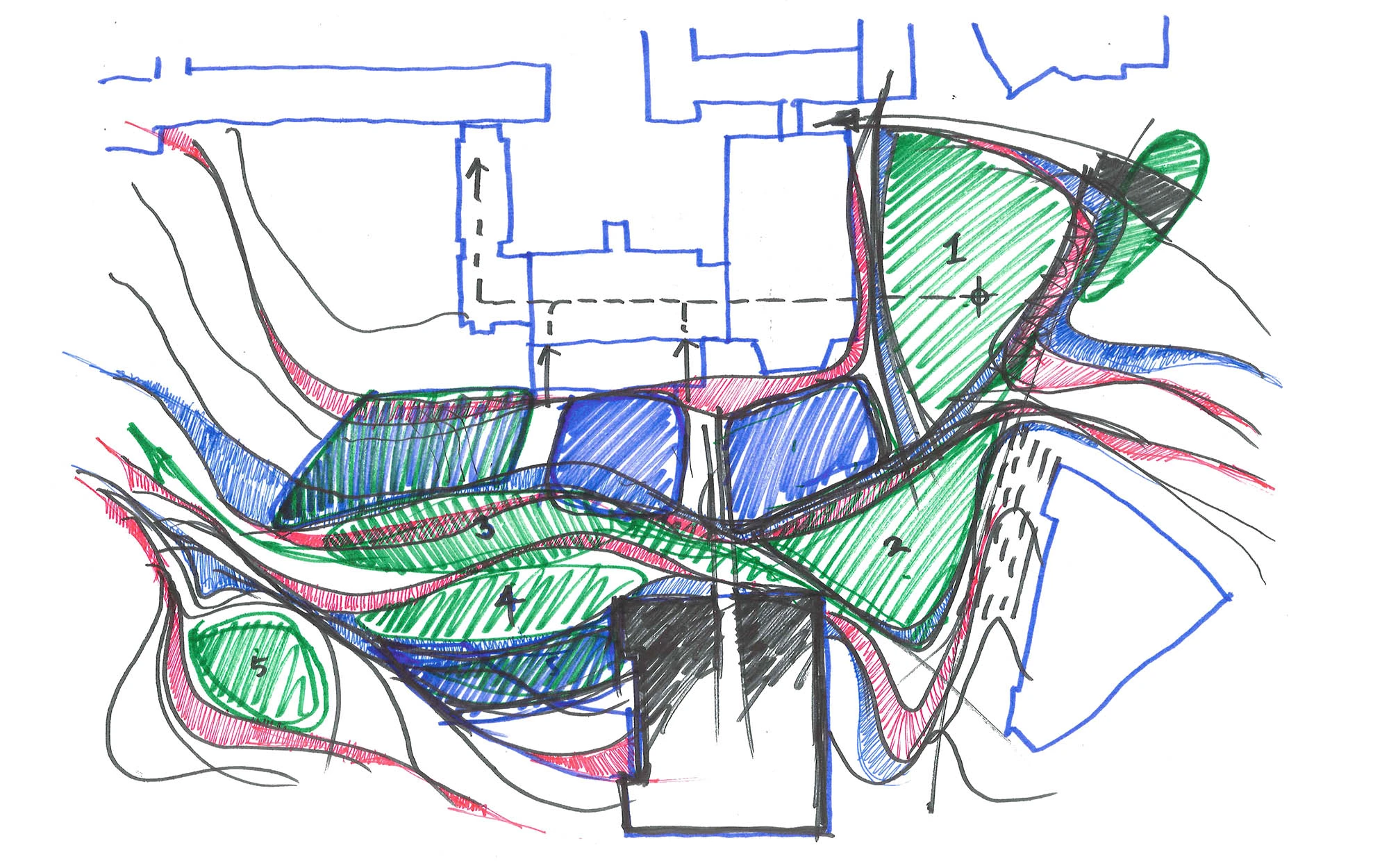 Concept sketch of the Forum at the Exeter University