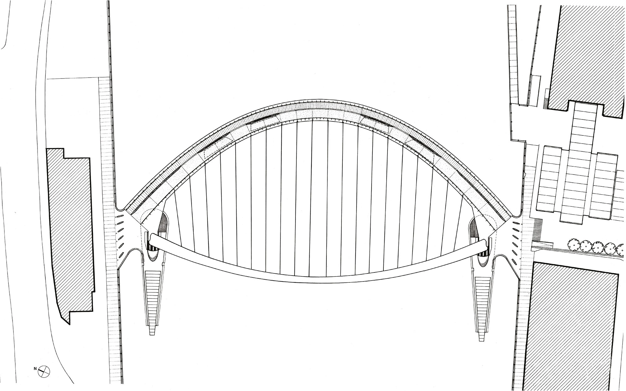 Diagram of Gateshead Millennium Bridge