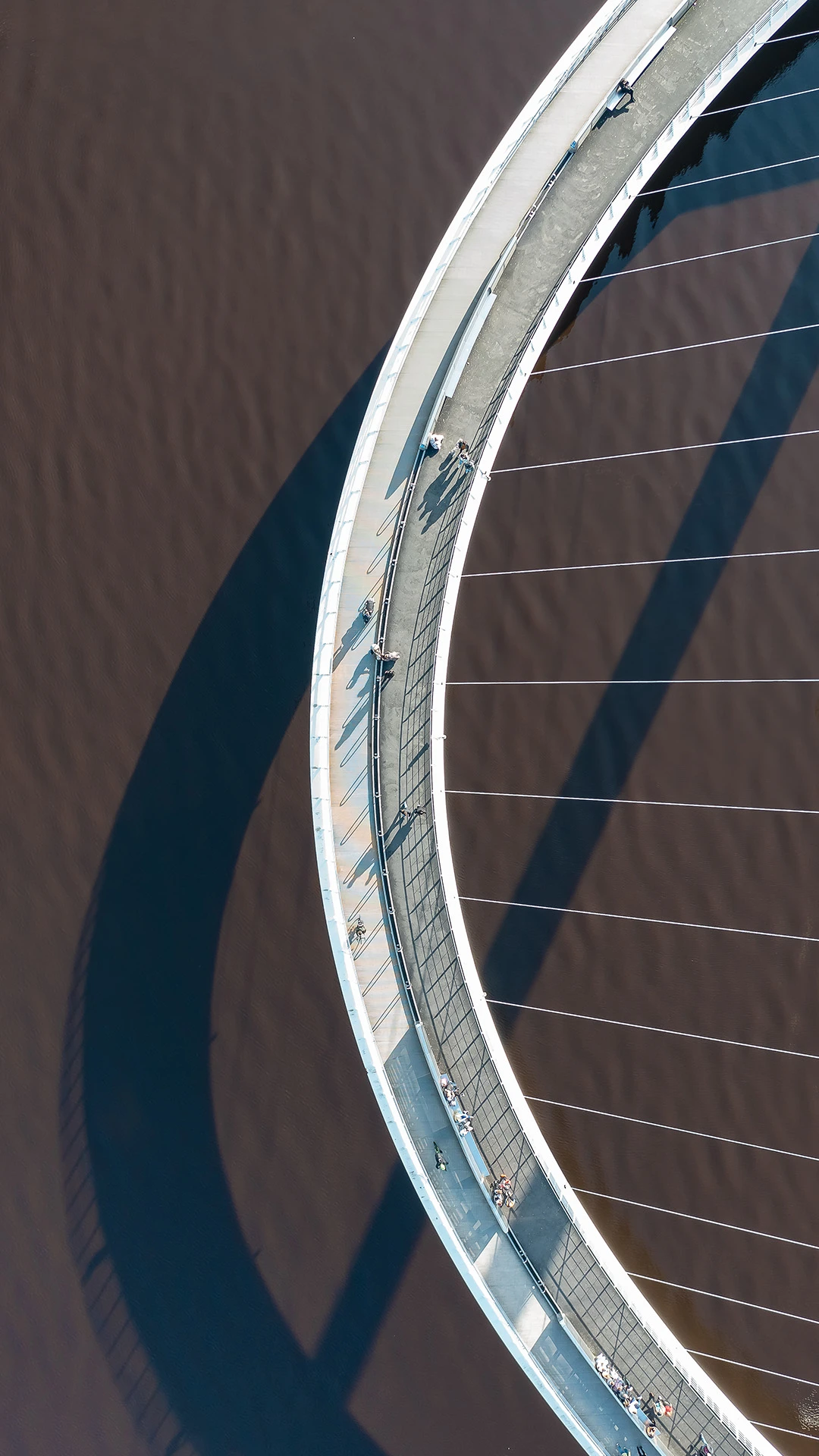 aerial view of Gateshead Millennium Bridge
