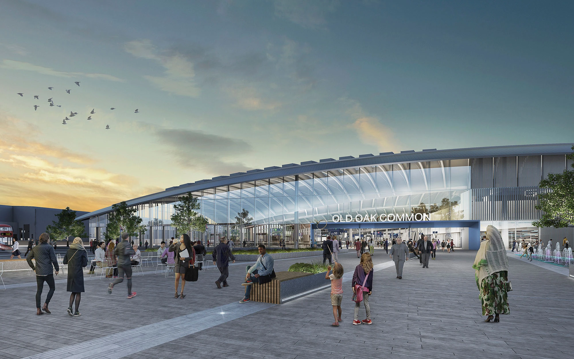 Exterior render of Old Oak Common Station