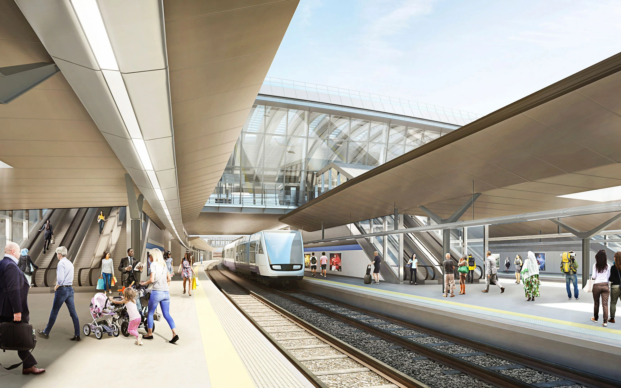 Platform render of Old Oak Common Station