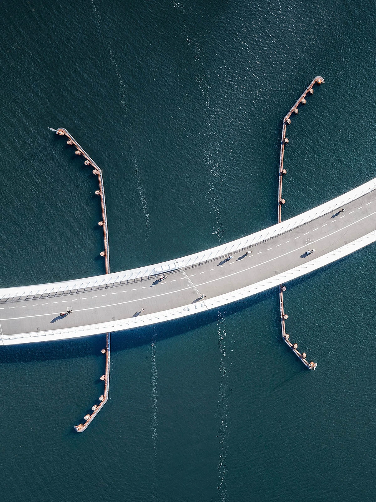 aerial view of Lille Langebro Bridge