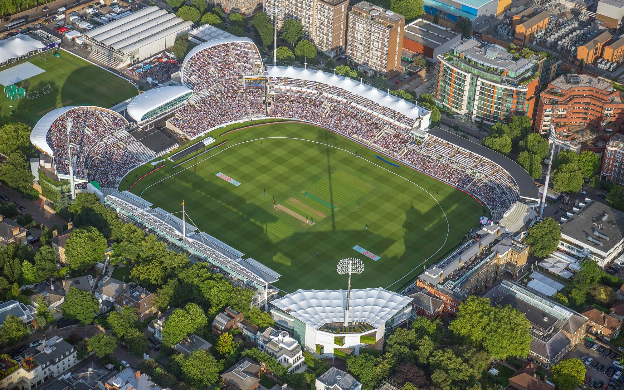 Aerial view of the Compton and Edrich stands at Lord's Cricket Ground