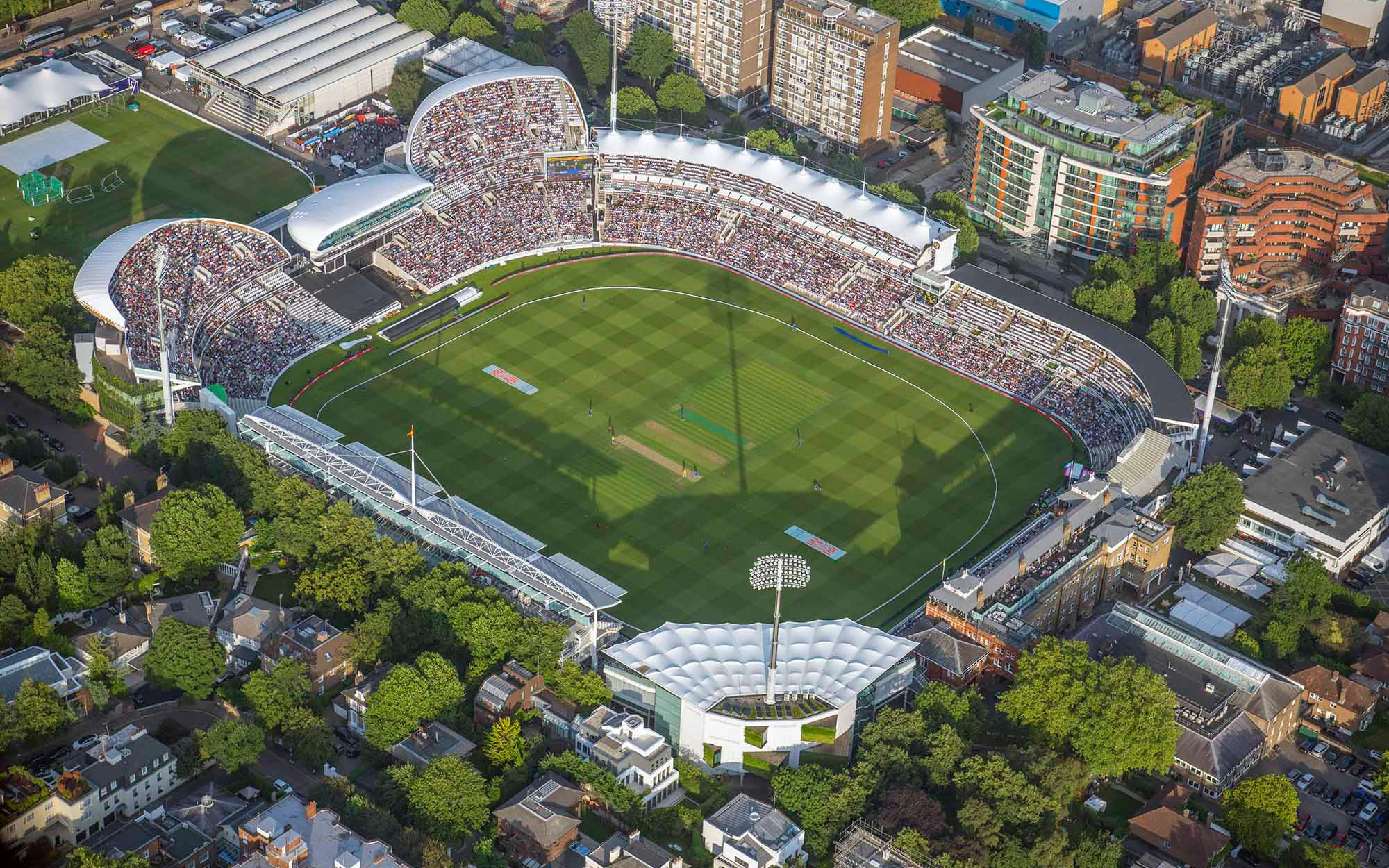 Aerial view of the Compton and Edrich stands at Lord's Cricket Ground