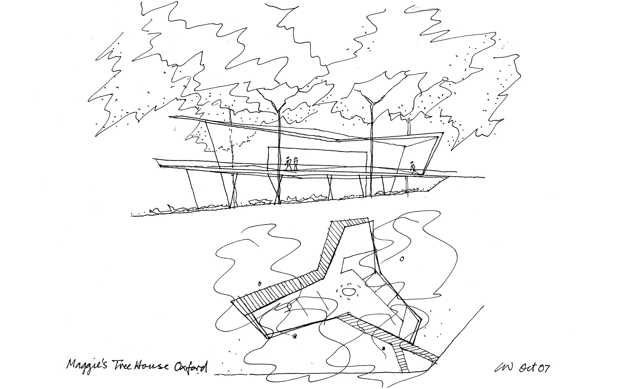 Concept sketch of the Maggie Centre Oxford