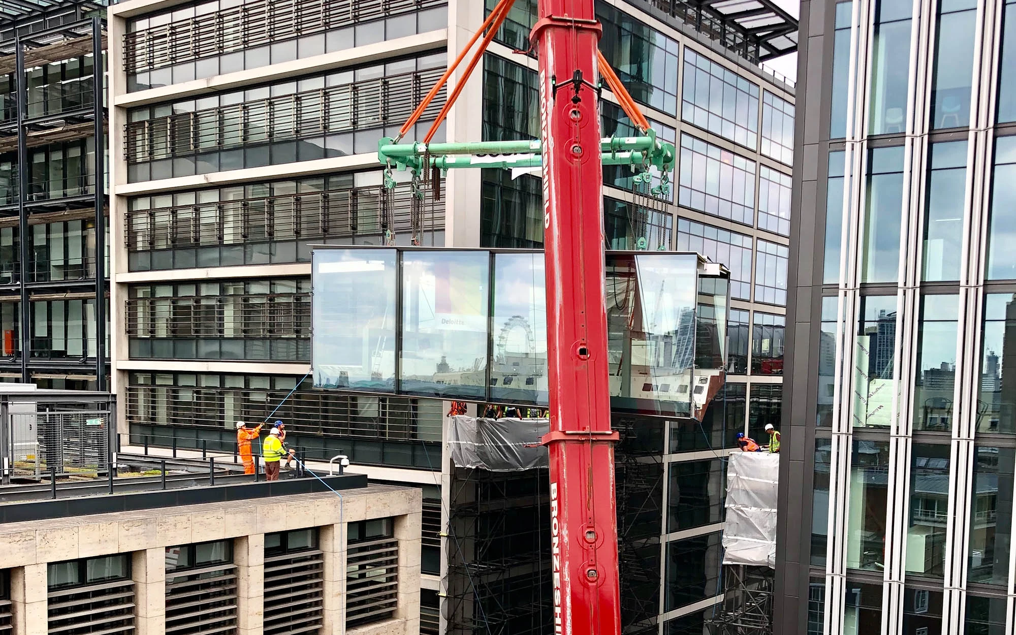 Construction shot of New Street Square Bridges