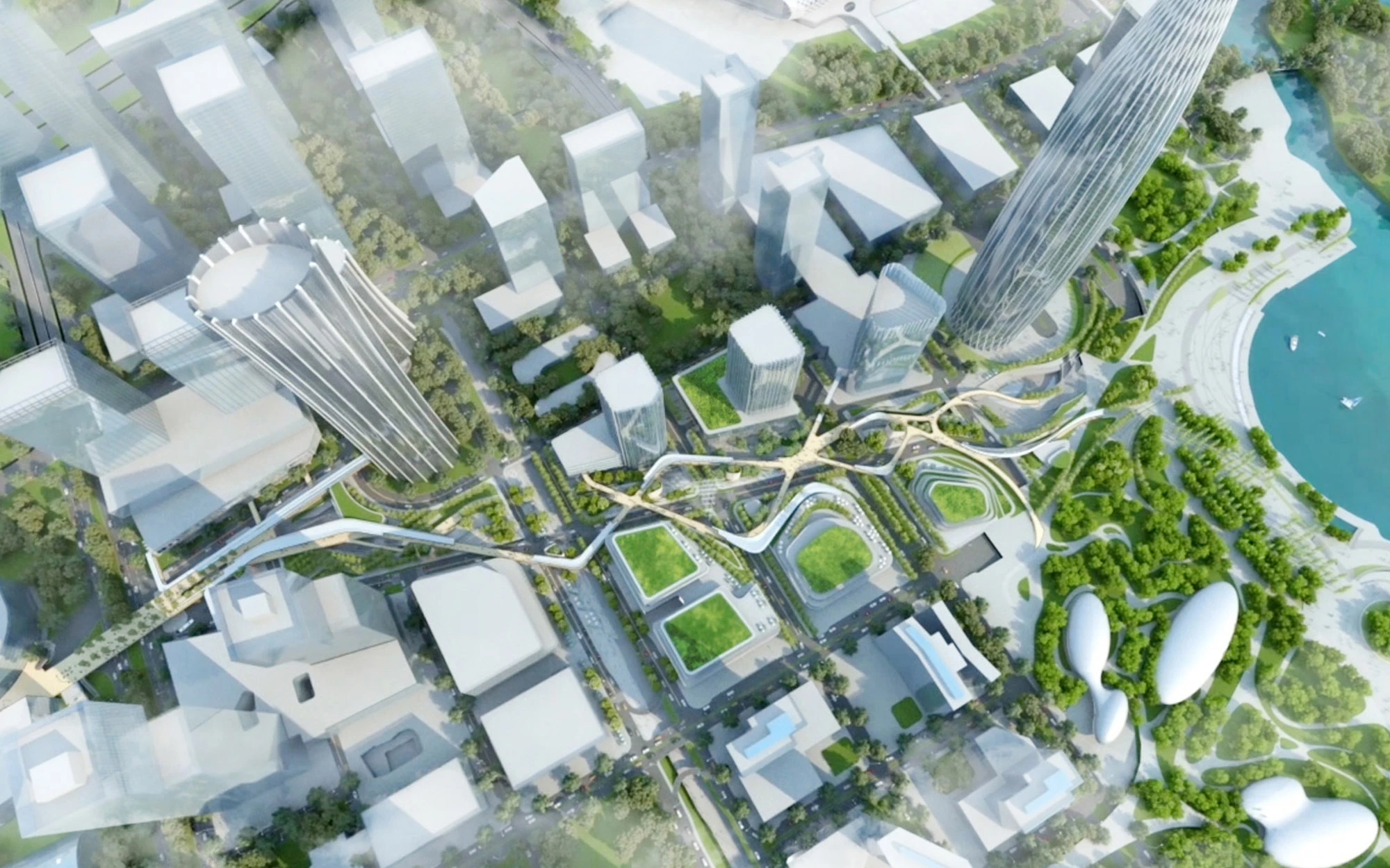 Aerial render of Shenzhen Bay Avenue Extension