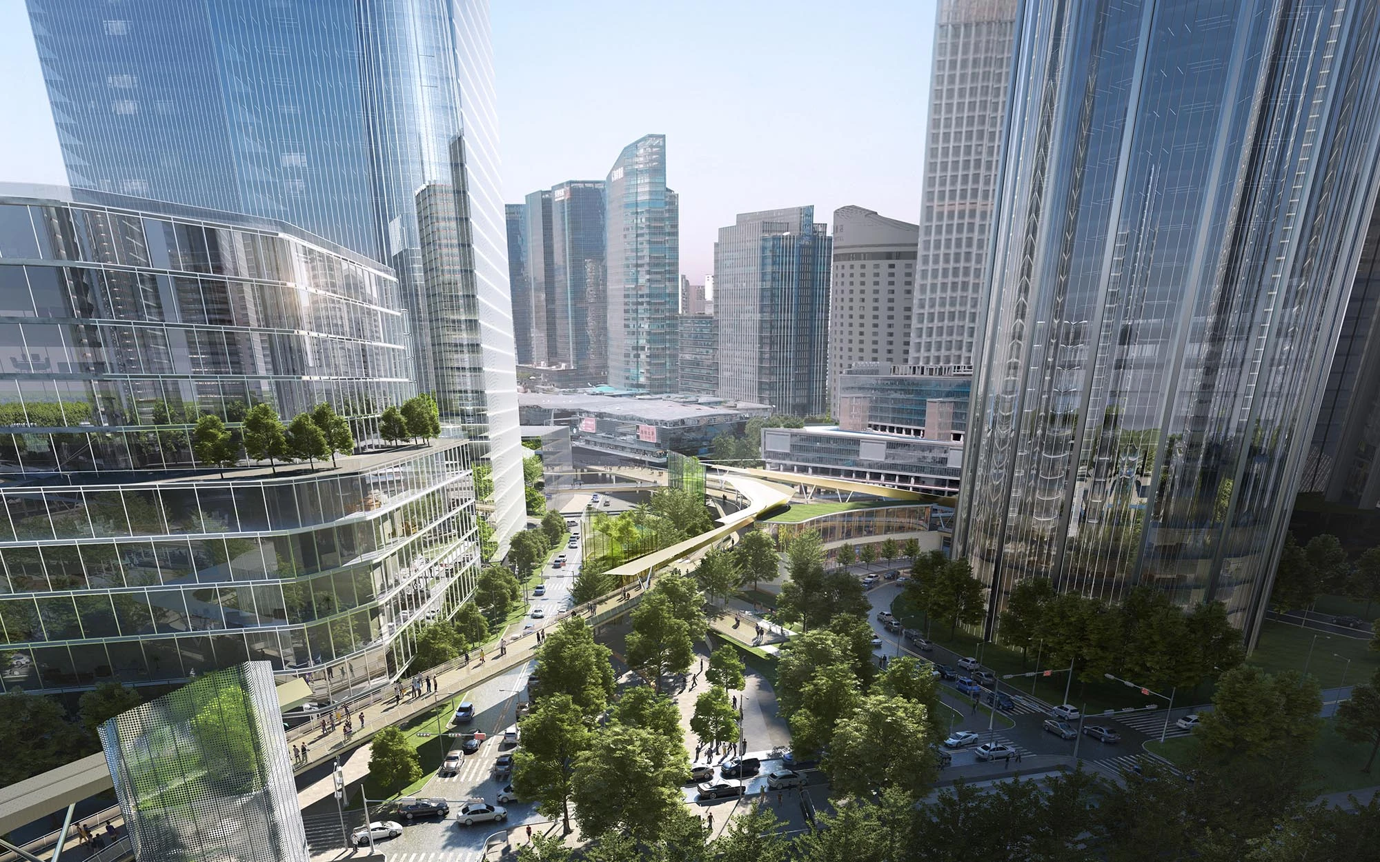 Aerial render of Shenzhen Bay Avenue Extension
