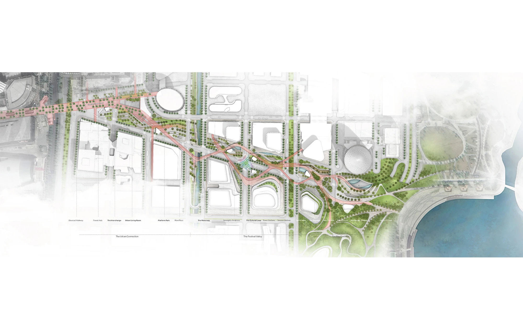 Masterplan drawing of Shenzhen Bay Avenue Extension