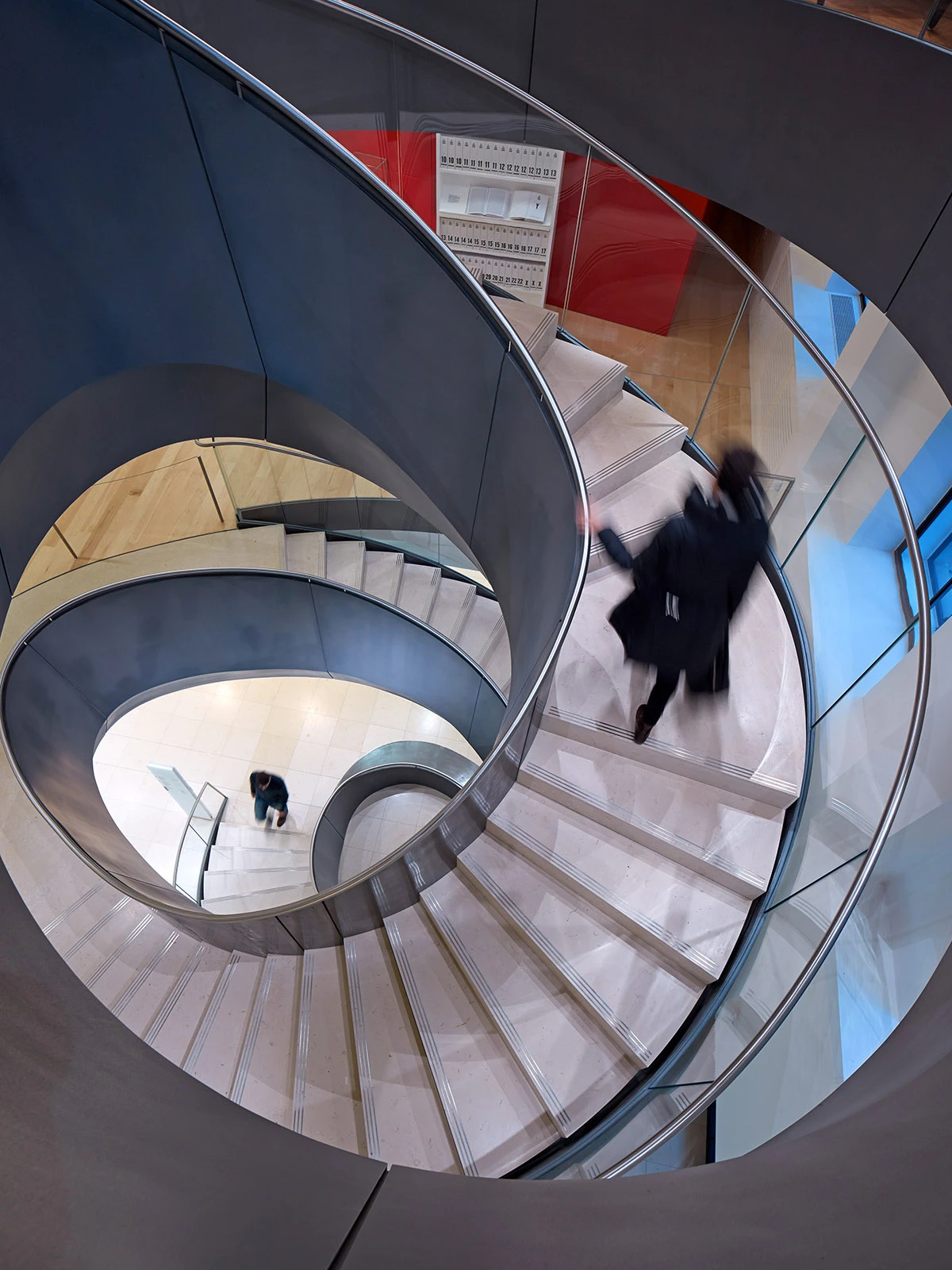Interior spiral stairwell of the Wellcome Centre