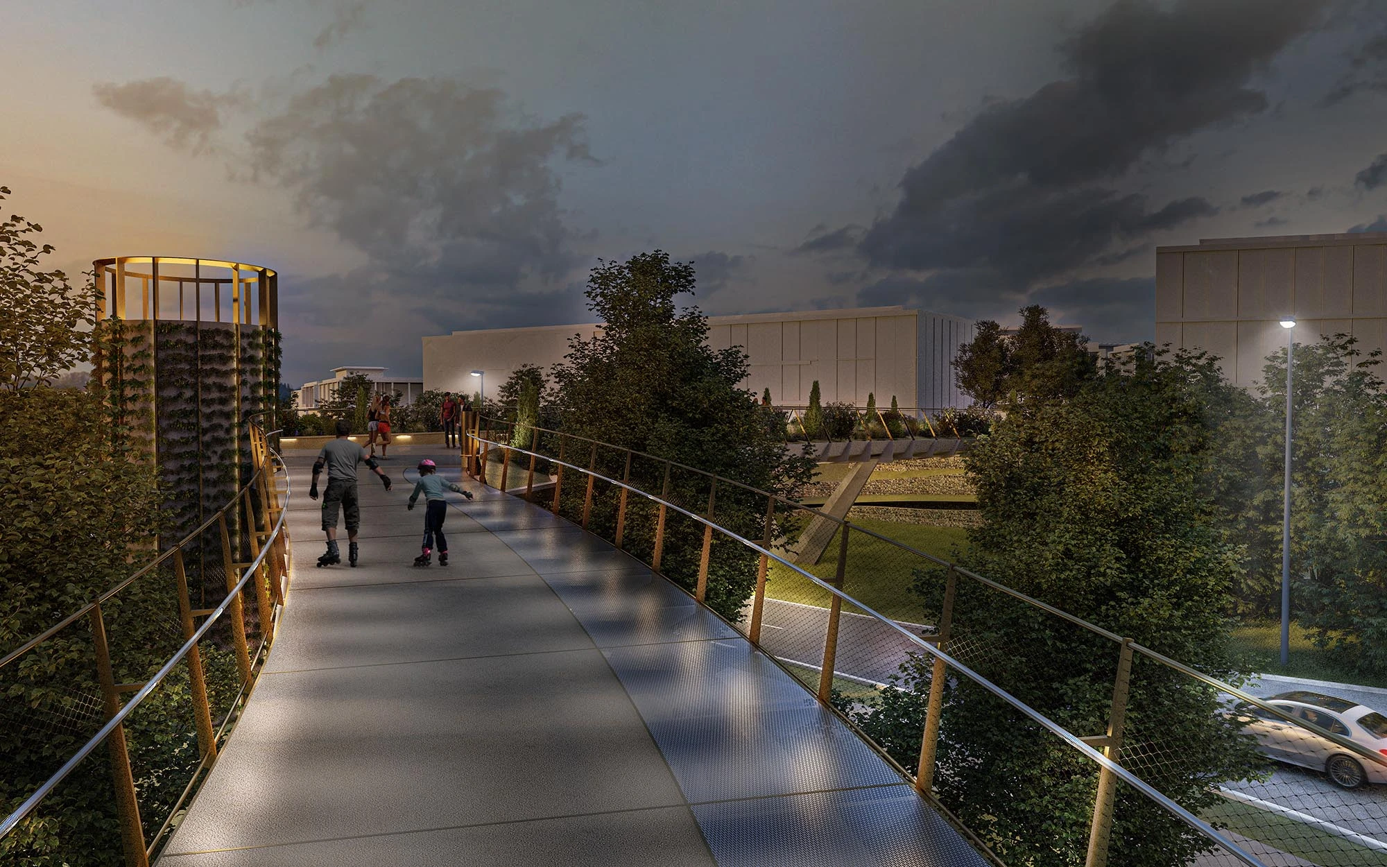 Rendered bridge at Wellcome Genome Campus