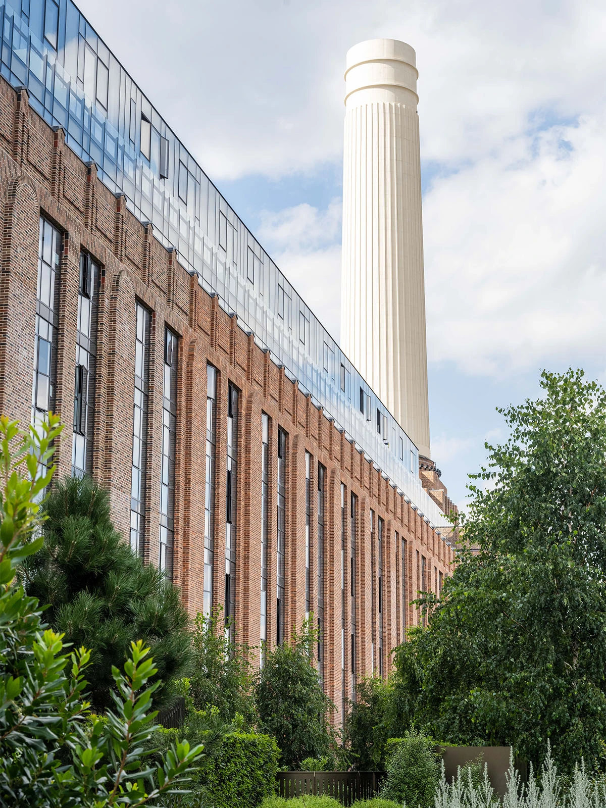 Chimney view from roof garden at Battersea Power Station