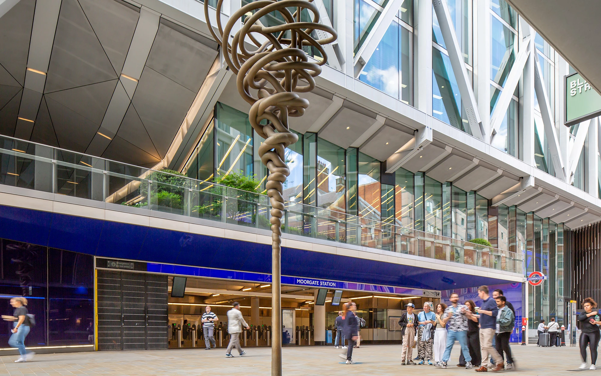 Entrance to the Elizabeth Line at 21 Moorfields