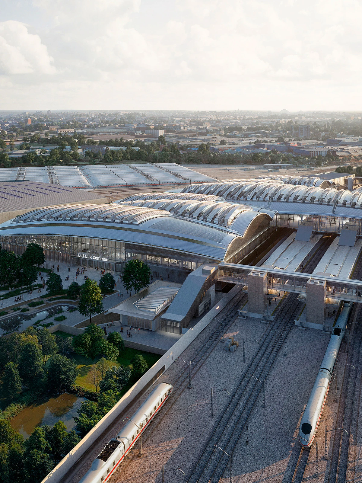 Aerial view of Old Oak Common Station
